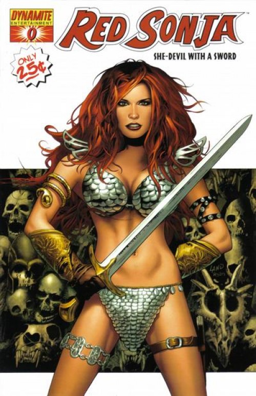 Red Sonja #0 (2005) cover a land white variant